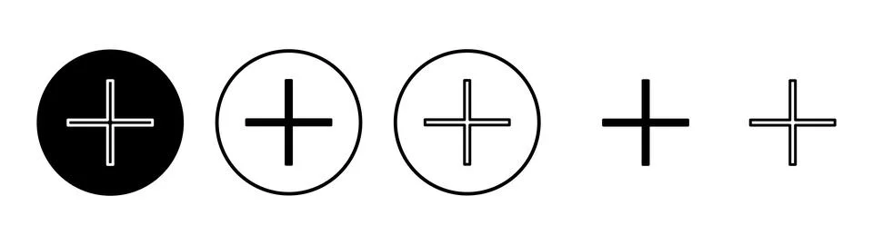 Plus icon vector. Add plus sign and symbol Stock Illustration