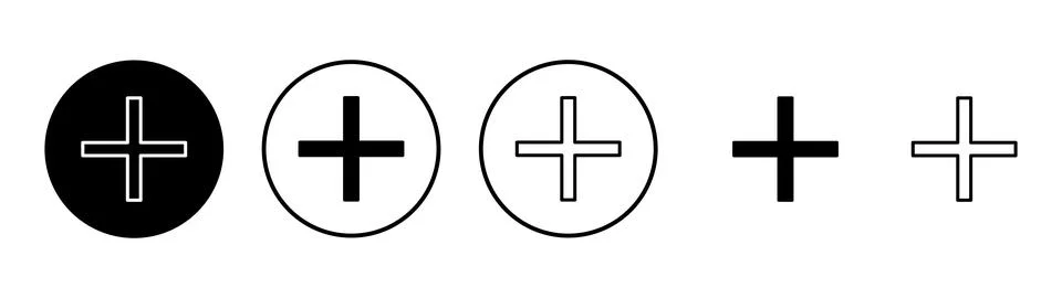 Plus icon vector. Add plus sign and symbol Stock Illustration