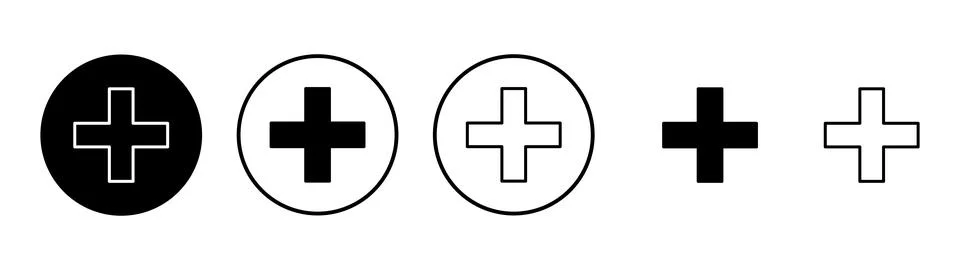 Plus icon vector. Add plus sign and symbol Stock Illustration