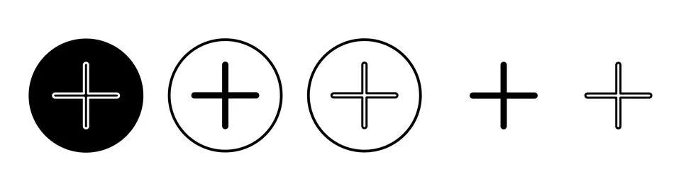Plus icon vector. Add plus sign and symbol 스톡 일러스트