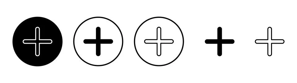 Plus icon vector. Add plus sign and symbol 스톡 일러스트