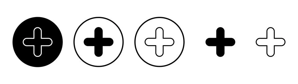 Plus icon vector. Add plus sign and symbol Illustrazione stock