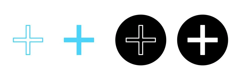 Plus icon vector. Add plus sign and symbol Stock Illustration