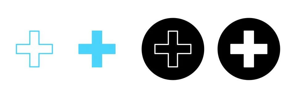 Plus icon vector. Add plus sign and symbol 스톡 일러스트