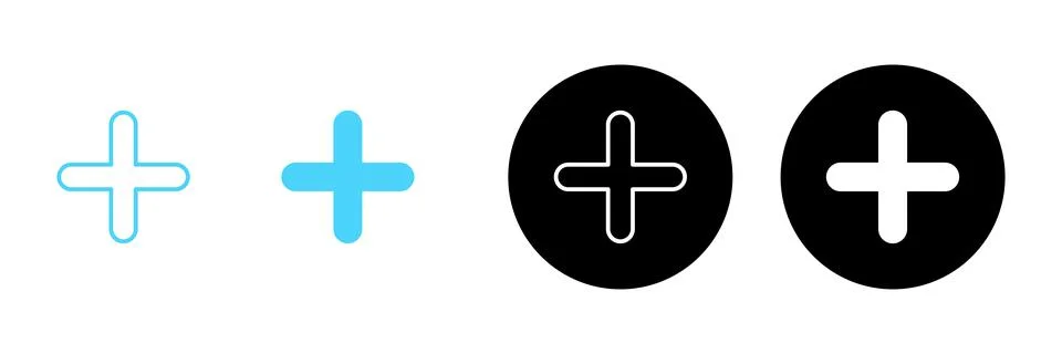 Plus icon vector. Add plus sign and symbol Stock Illustration