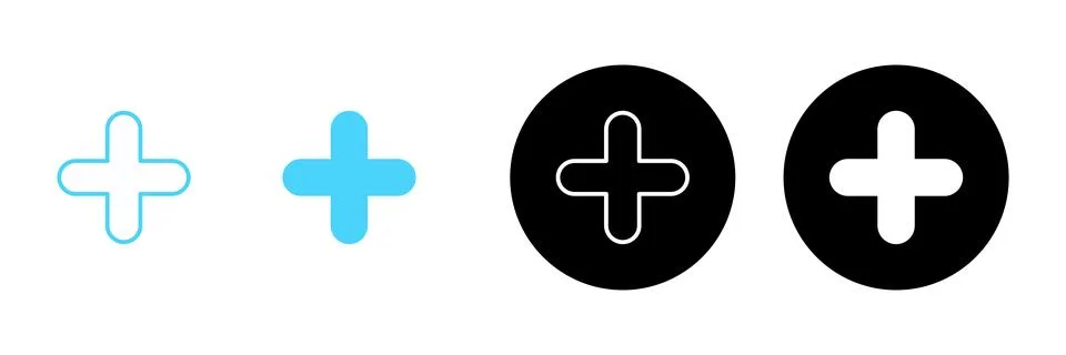 Plus icon vector. Add plus sign and symbol Illustrazione stock
