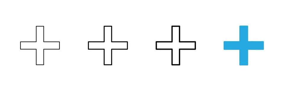 Plus icon vector. Add plus sign and symbol Stockillustratie