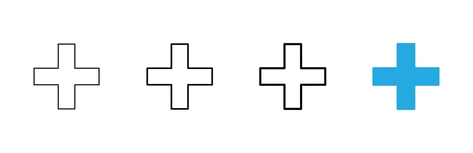 Plus icon vector. Add plus sign and symbol Stock Illustration
