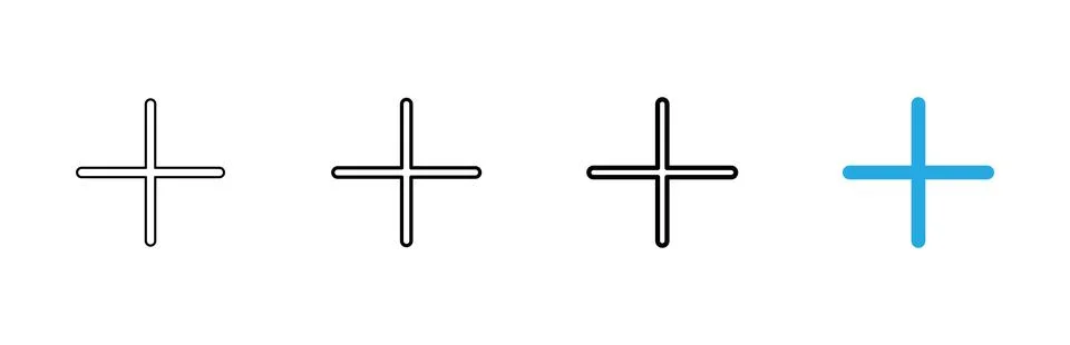 Plus icon vector. Add plus sign and symbol Stock Illustration