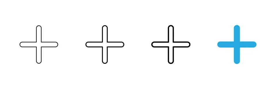 Plus icon vector. Add plus sign and symbol Stock Illustration