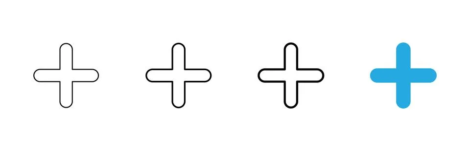 Plus icon vector. Add plus sign and symbol Stock Illustration