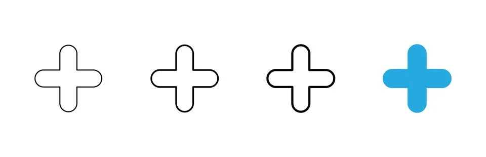 Plus icon vector. Add plus sign and symbol Stockillustratie