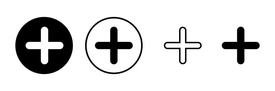 Plus Icon vector illustration. Add plus sign and symbol Illustrazione stock