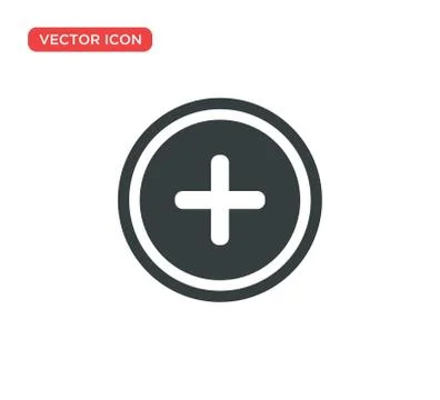 Plus Icon Vector Illustration Design Stock Illustration