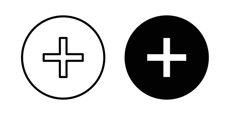 Plus icon vector, illustration icon set 스톡 일러스트
