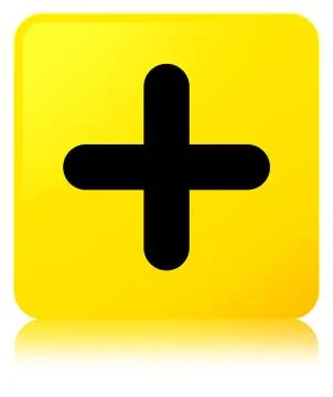Plus icon yellow square button Illustrazione stock