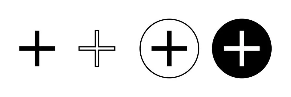 Plus Icons set. Add plus sign and symbol 스톡 일러스트