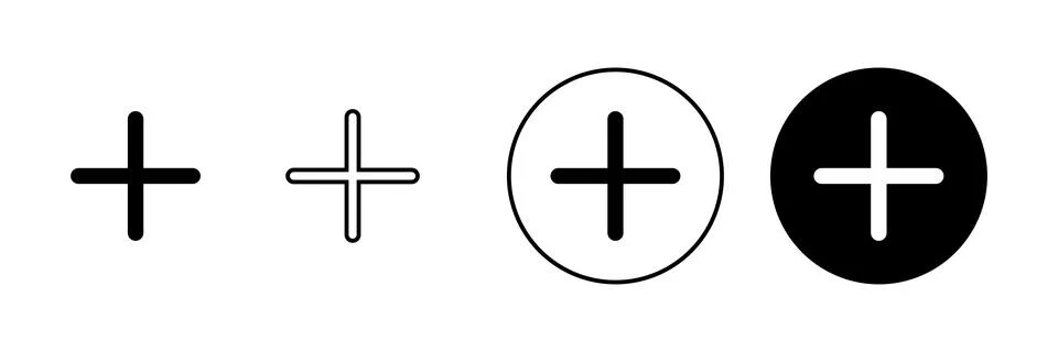Plus Icons set. Add plus sign and symbol イラスト素材