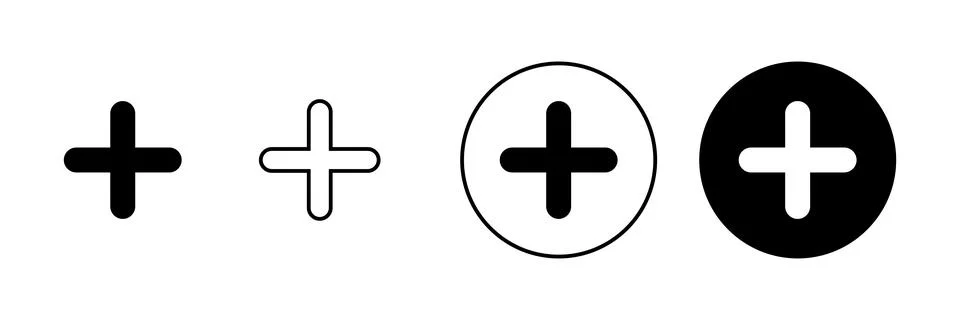 Plus Icons set. Add plus sign and symbol イラスト素材