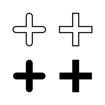 Plus Icons vector. Add plus sign and symbol Stock Illustration