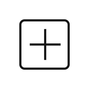 Plus line icon isolated on white background. Black flat thin icon on modern.. 库存插图