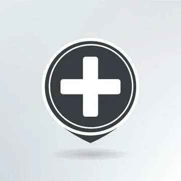Plus map pointer. Stock Illustration