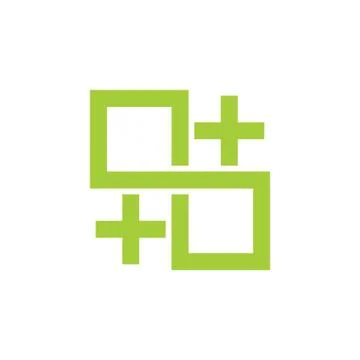 Plus medical circle geometric infinity line logo Stock Illustration