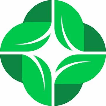 Plus Medical Leaf Logo Stock Illustration