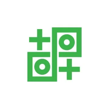 Plus medical square geometric infinity lines logo 스톡 일러스트