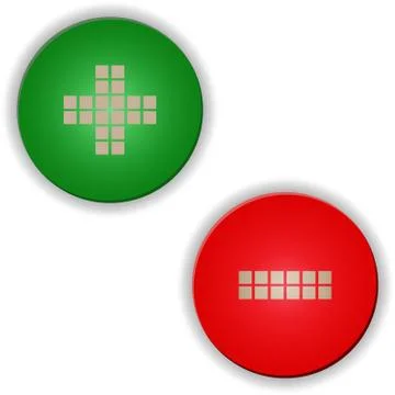 Plus minus buttons/signs Stock Illustration