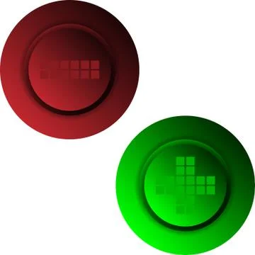 Plus minus buttons/signs Stock Illustration