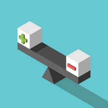 Plus, minus cubes, balance Stock Illustration