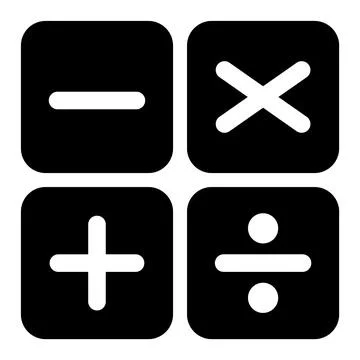Plus, minus, multiply and devide to mathematics symbol, education maths icon, 스톡 일러스트