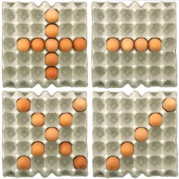 Plus-Minus-Multiply-Divide symbol s show by eggs Stock Photos