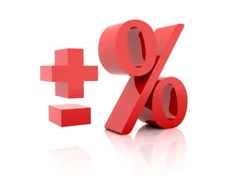 Plus, Minus percent. Concept 3D illustration Stock Illustration
