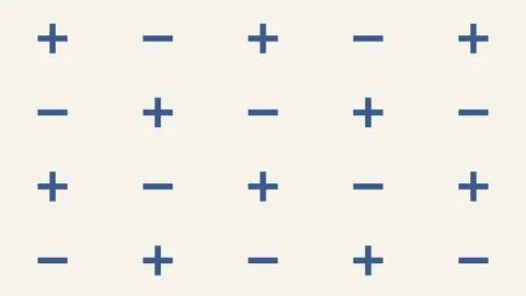 Plus minus signs grid pattern formula math symbols layout Stock Illustration