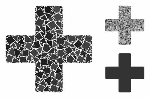 Plus Mosaic Icon of Humpy Elements 스톡 일러스트