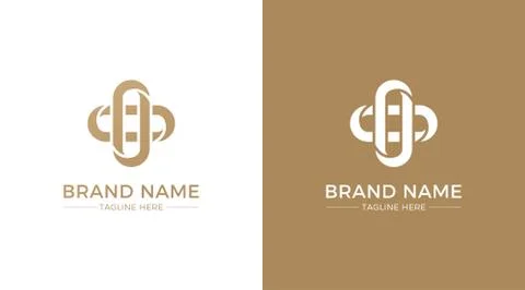 Plus or cross modern logo on white and gold background Stock Illustration