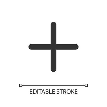Plus pixel perfect linear ui icon 스톡 일러스트