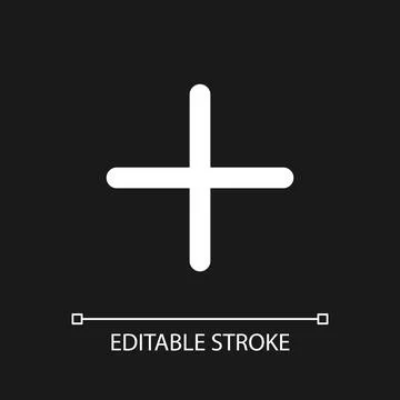 Plus pixel perfect white linear ui icon for dark theme 스톡 일러스트