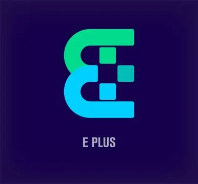 Plus sign and letter e plus combination idea logo. Stock Illustration
