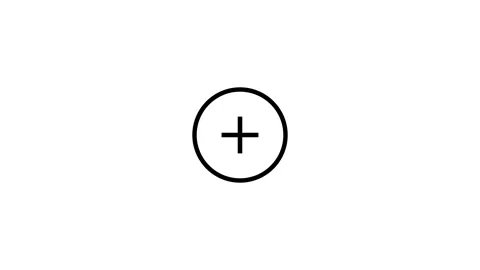 Plus sign in circle on white background Stock Footage 306030456