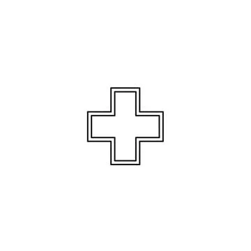 Plus sign icon - add button line art Stock Illustration