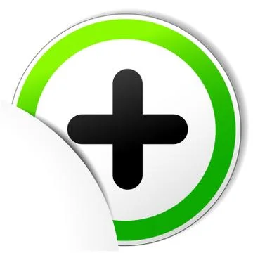 Plus sign paper icon Stock Illustration