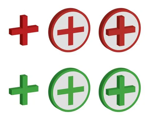 Plus sign set in two colors on white background. Stock Illustration