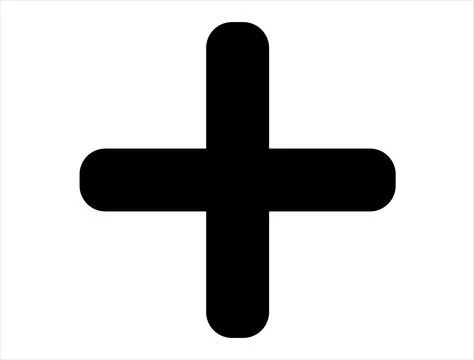 Plus sign silhouette vector art Stock Illustration