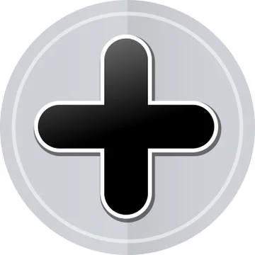 Plus sign sticker icon Stock Illustration
