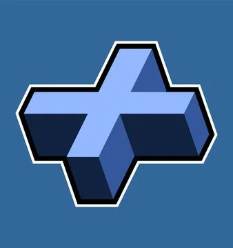 Plus sign three-dimensional style Stock Illustration