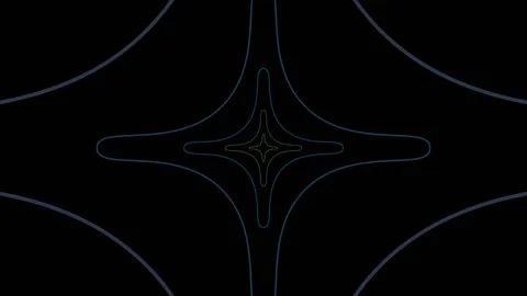 Plus signs grow out of thin blue-green lines in the center of the black screen Stock Footage 149935742