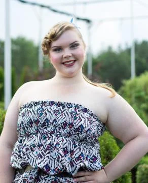 Plus size model  black bra xxl woman Young beautiful busty curvy Foto stock